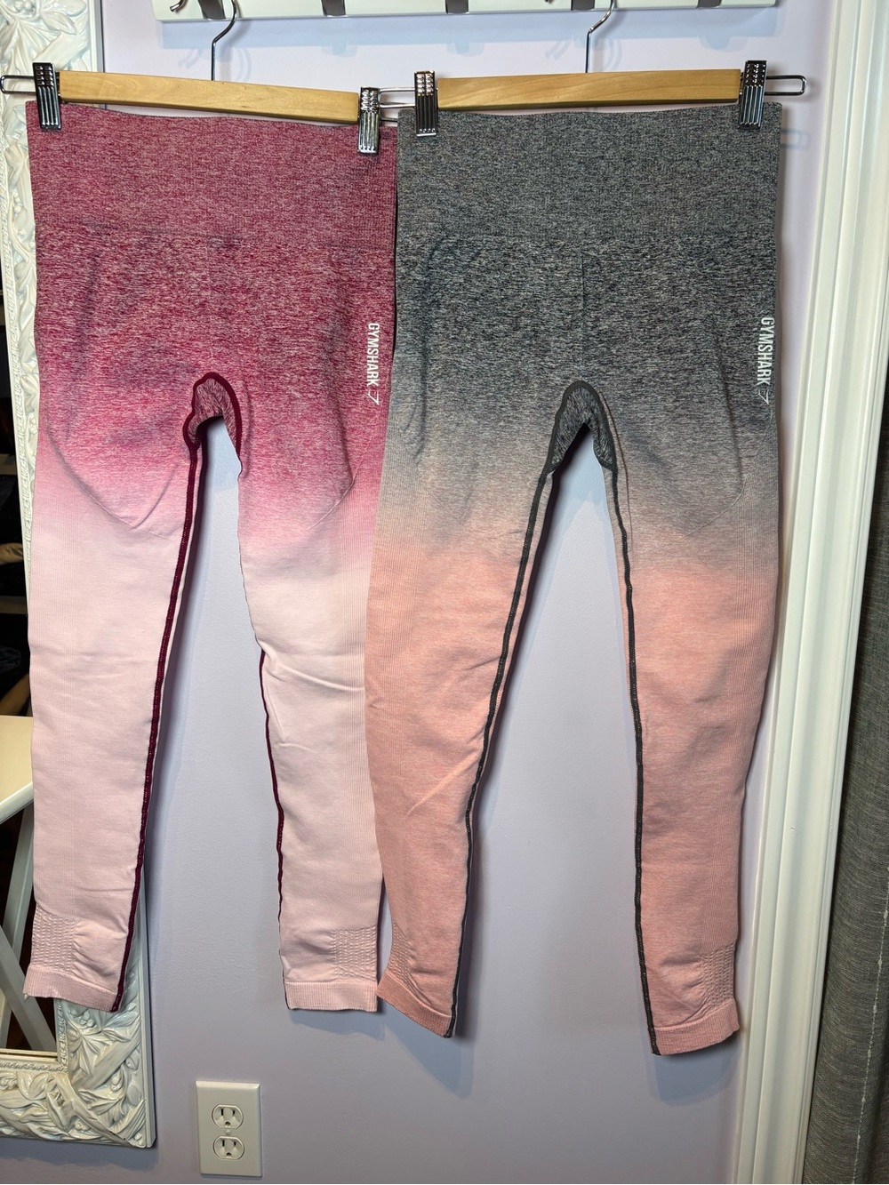 Gymshark Women’s Ombre Seamless Leggings - Rose Pink & Heather Gray XS
